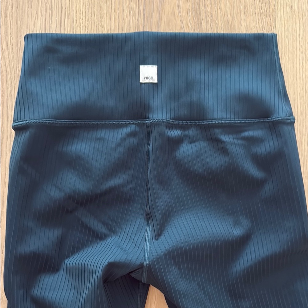 Vuori Dark blue/green Ribbed High-Waist Leggings
